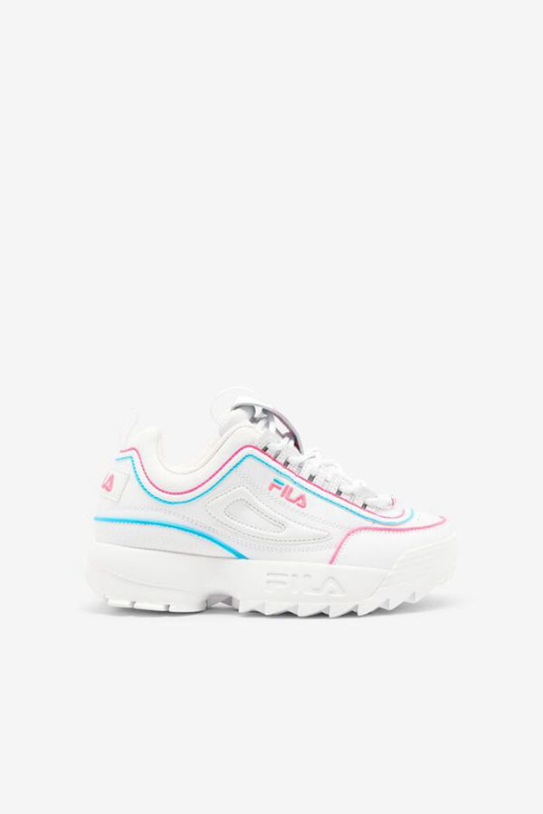 Tênis Fila Rapaz Branco/Rosa/Azuis - Fila Disruptor 2 Contrast Piping En Portugal,RQZN-90342